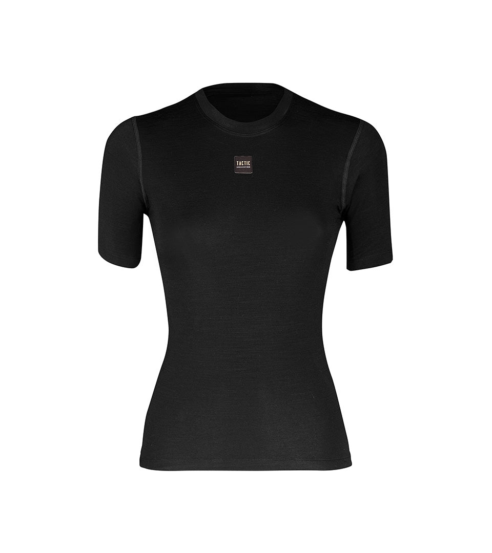 Maillot De Corps Manches Courtes Mérinos Femme - Black